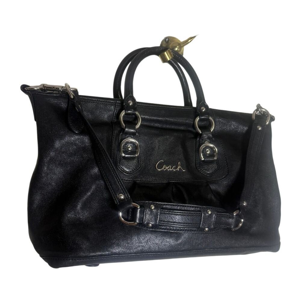 VTG Y2K Coach Ashley Black Leather Satchel Bag - Gem